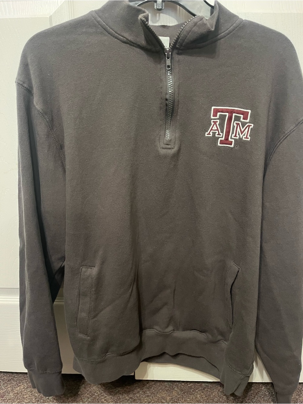 A&M Stadium Athletics Charcoal Gray Quarter Zip Pullover